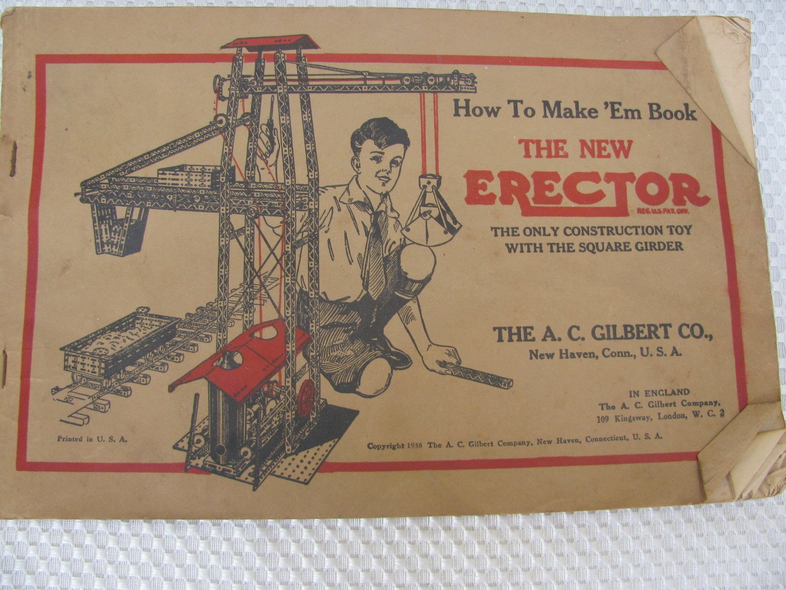 Erector Set Manual How to Make’Em Book A. C. Gilbert Illustrated 1938