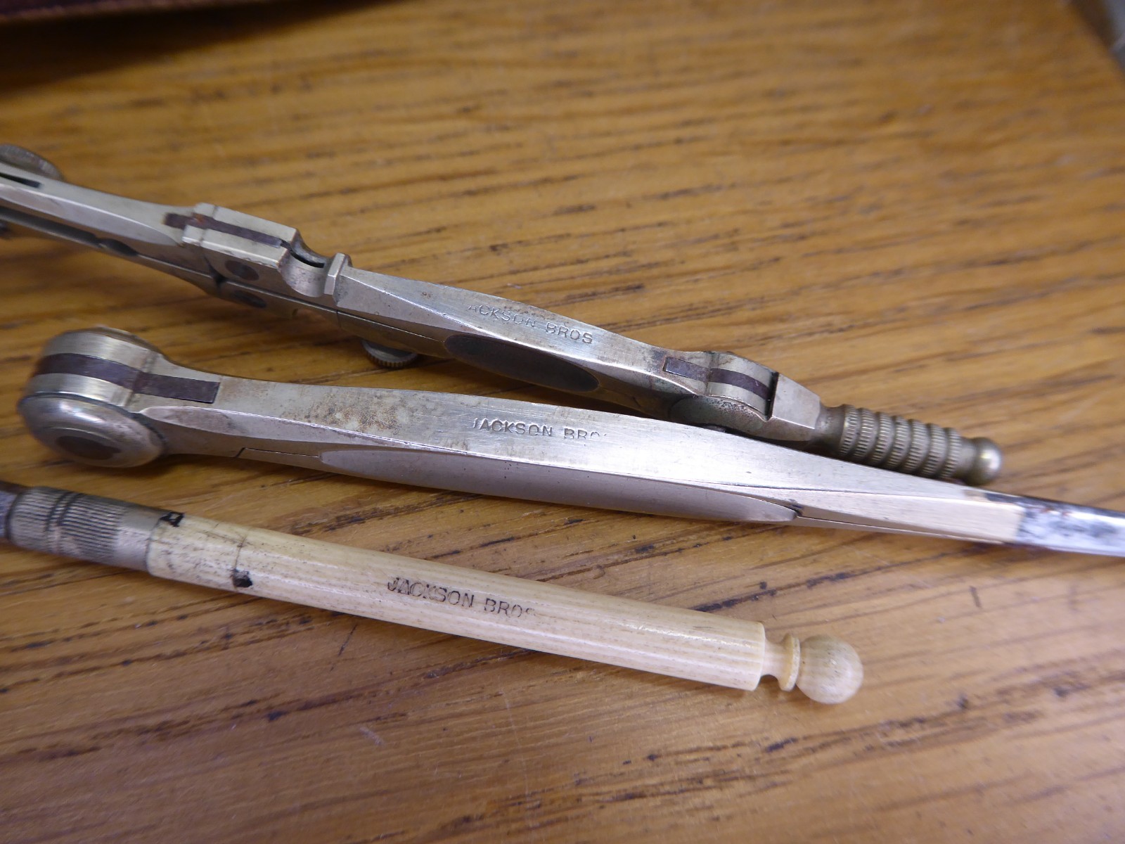 Antique Jackson Bros Drawing Set / Geometry Set .Cased Jackson Bros Compass set