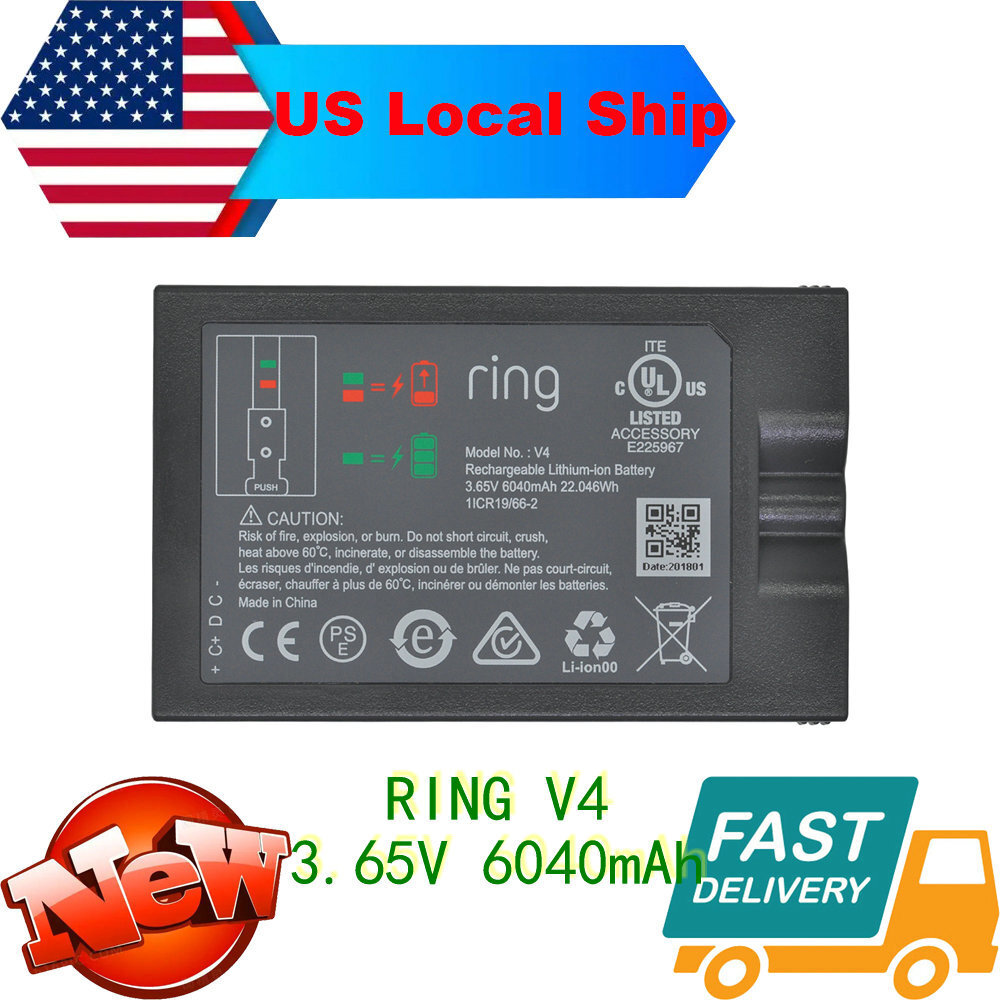 Rechargeable for Ring Battery for Video Doorbell Camera 2/3/4 Spotlight Camera