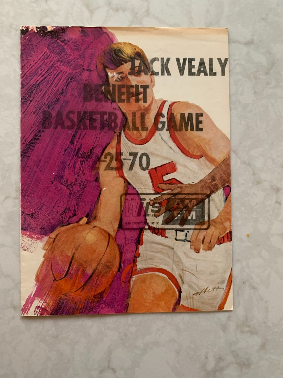 Jack Vealy Benefit Basketball Game program, Lansing, Michigan, February 25, 1970