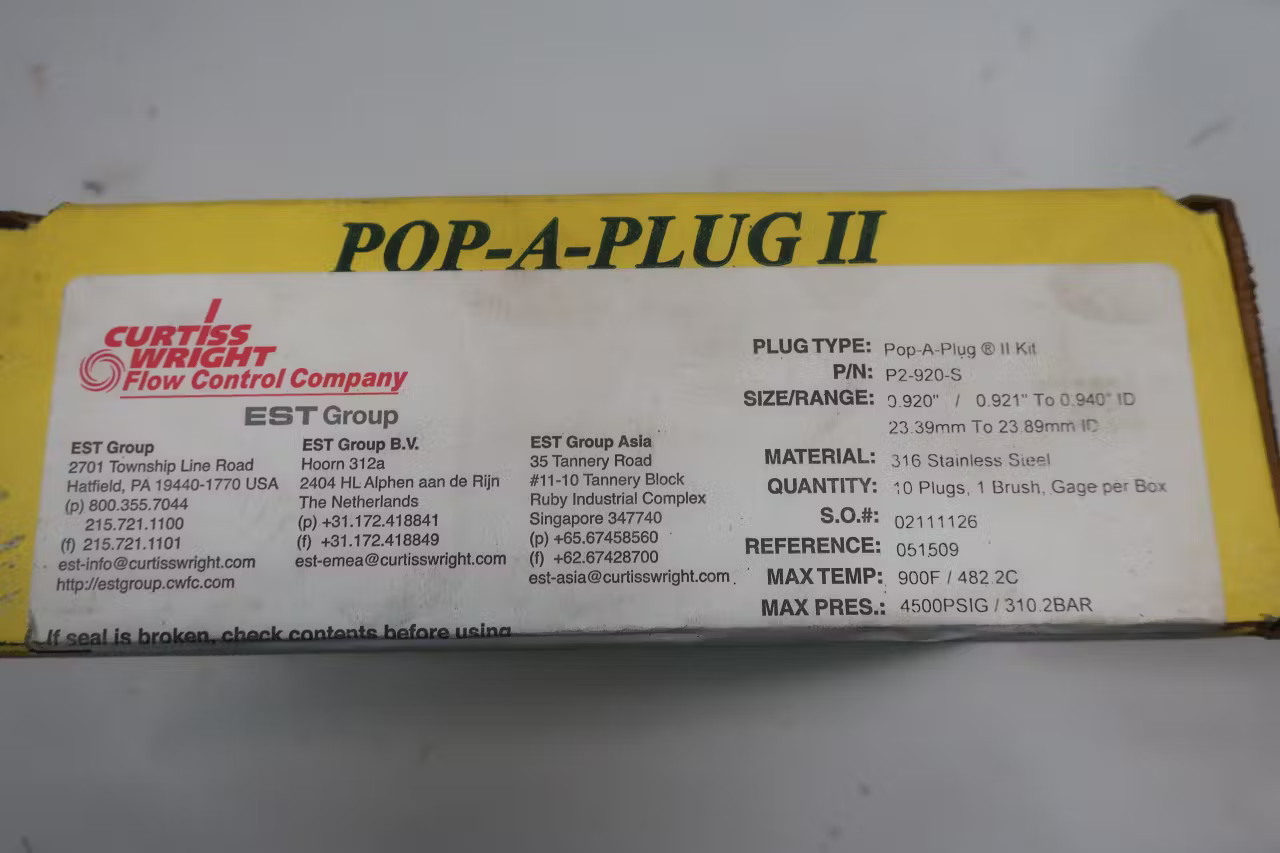 Curtiss-wright P2-920-S Pop-a-plug Ii Kit 0.92/0.921in