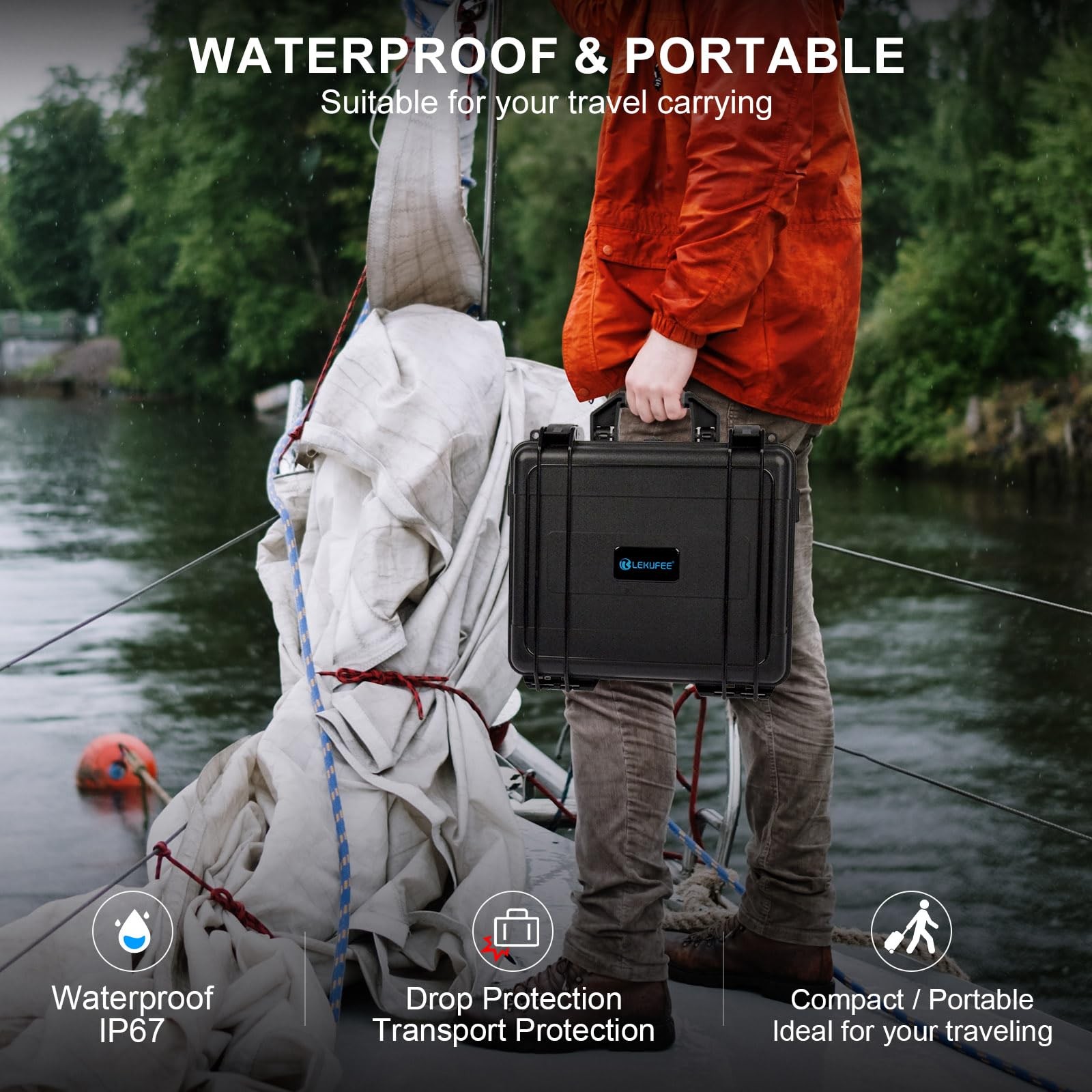 Waterproof Hard Carrying Case for DJI Mini 4 Pro/4/3 Pro/Mini 3,Fly More Comb...
