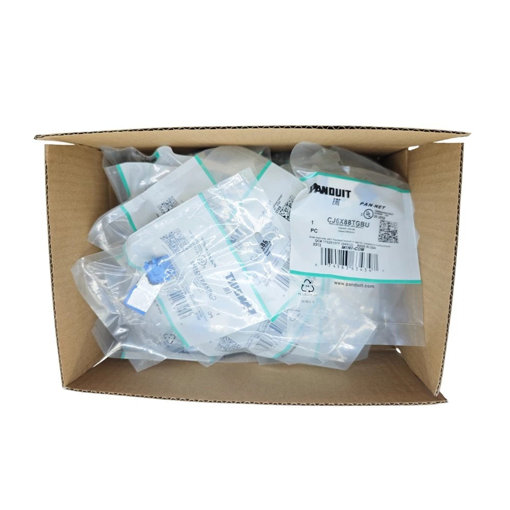 (BOX OF 50) CJ6X88TGBU Blue Mini-Com Jack Fit For Panduit Cat6a 10 Gig