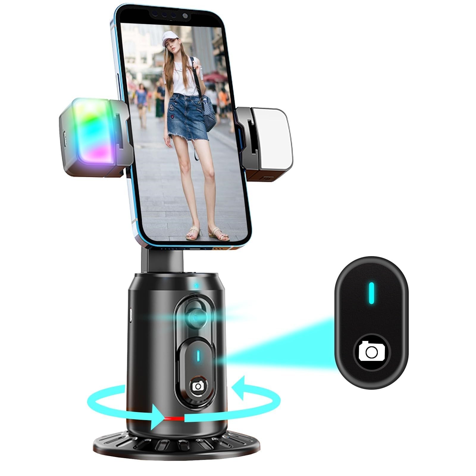 Crienten Auto Face Tracking Tripod, 360° AI Face Tracking Phone Holder with