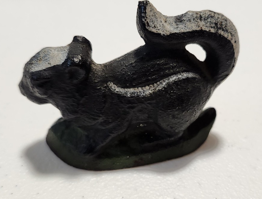 Solid Cast Iron Painted Skunk Figurine Bottle Opener 3" x 2" Barware