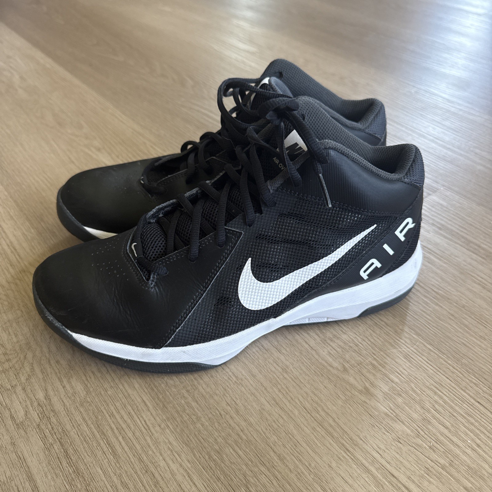 Nike Air Overplay IX Black/White Men's Basketball Atheltic Shoes Size 9.5