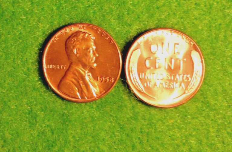 1958 - P    Lincoln  Wheat  Cent  BU    Red    Nice  US    Coin
