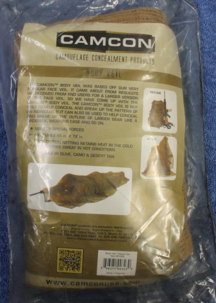Camcon 61094 Desert Tan Body Veil 100% Cotton Camouflage Concealment