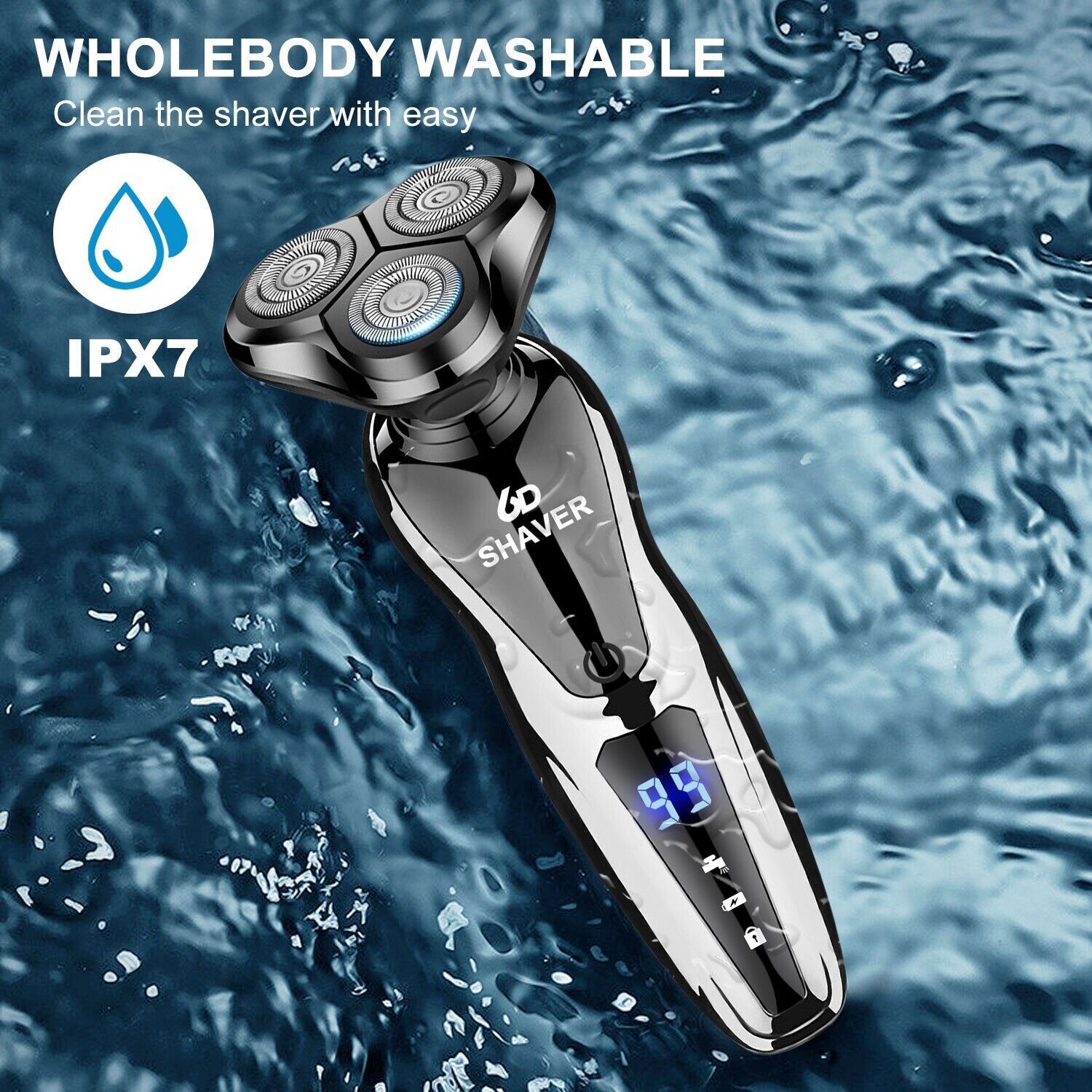 Electric Wet/Dry Razor Men USB Rechargeable Rotary Shaver Beard Trimmer Shaving