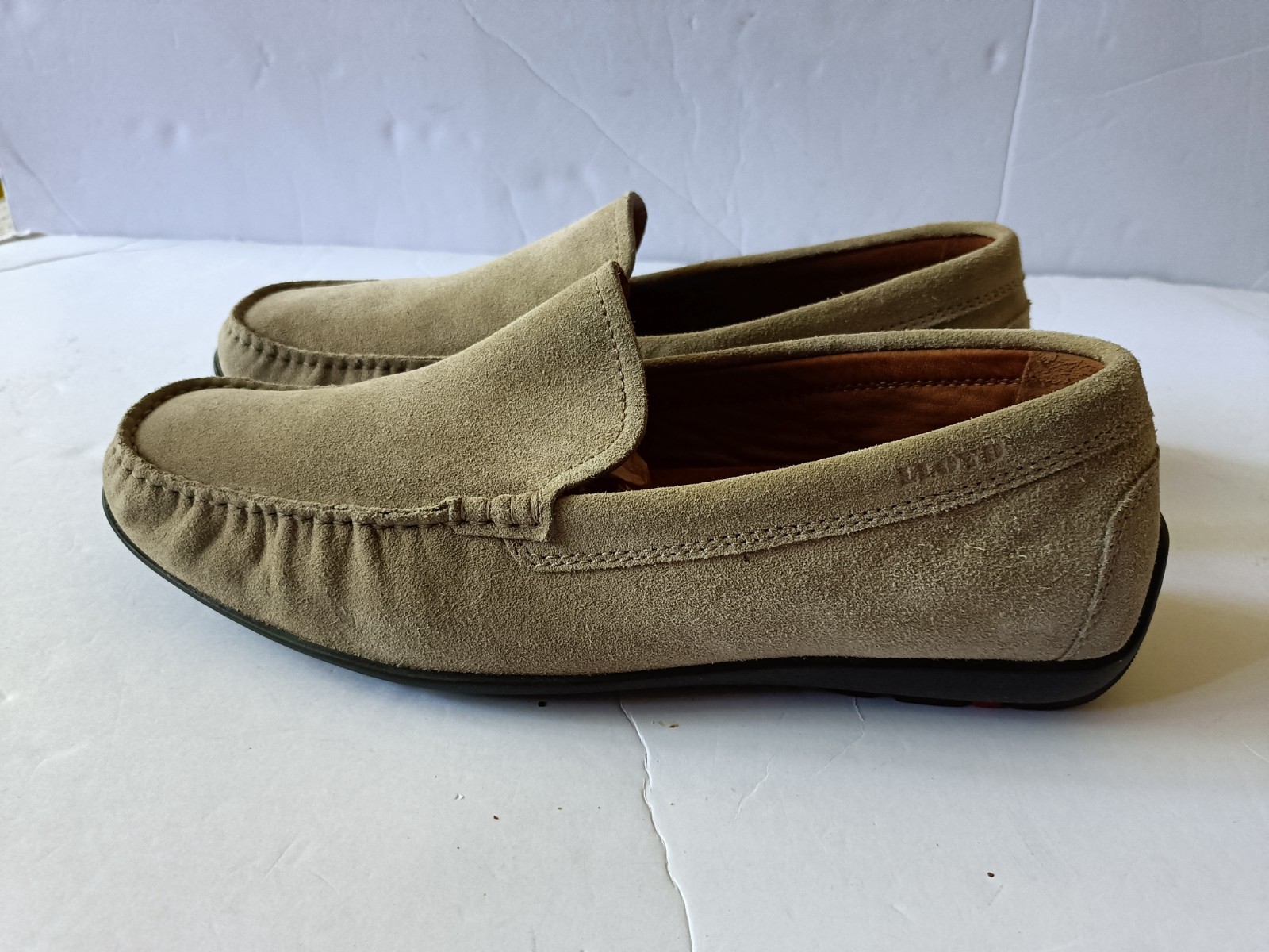 LLOYD Germany Emilio Slippers Men's Size 9 Taupe Beige Suede Slip On Preppy