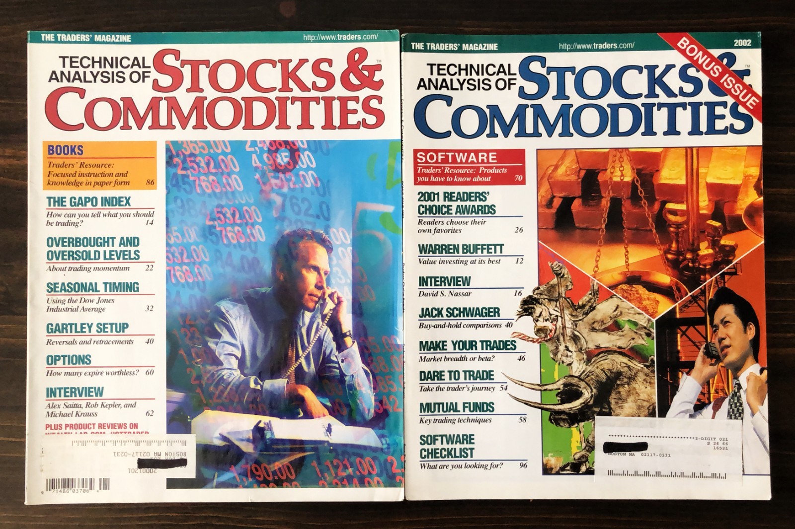 2001 Technical Analysis of Stocks & Commodities Magazine - Lot of 2 (Jan,Bonus)