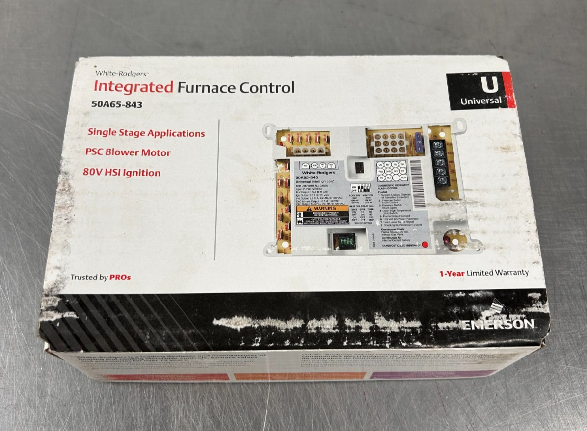 White-Rodgers 50A65-843 Integrated Furnace Control New Open Box