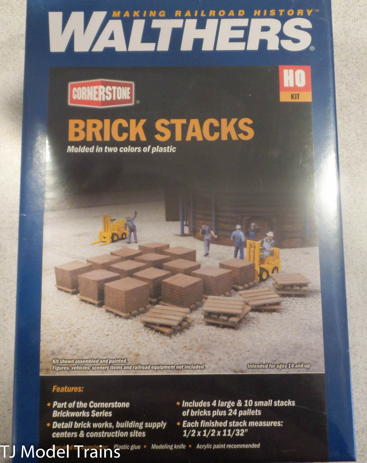 Walthers HO #933-4103 BRICK STACKS MOLDED IN TWO COLORS OF PLASTIC