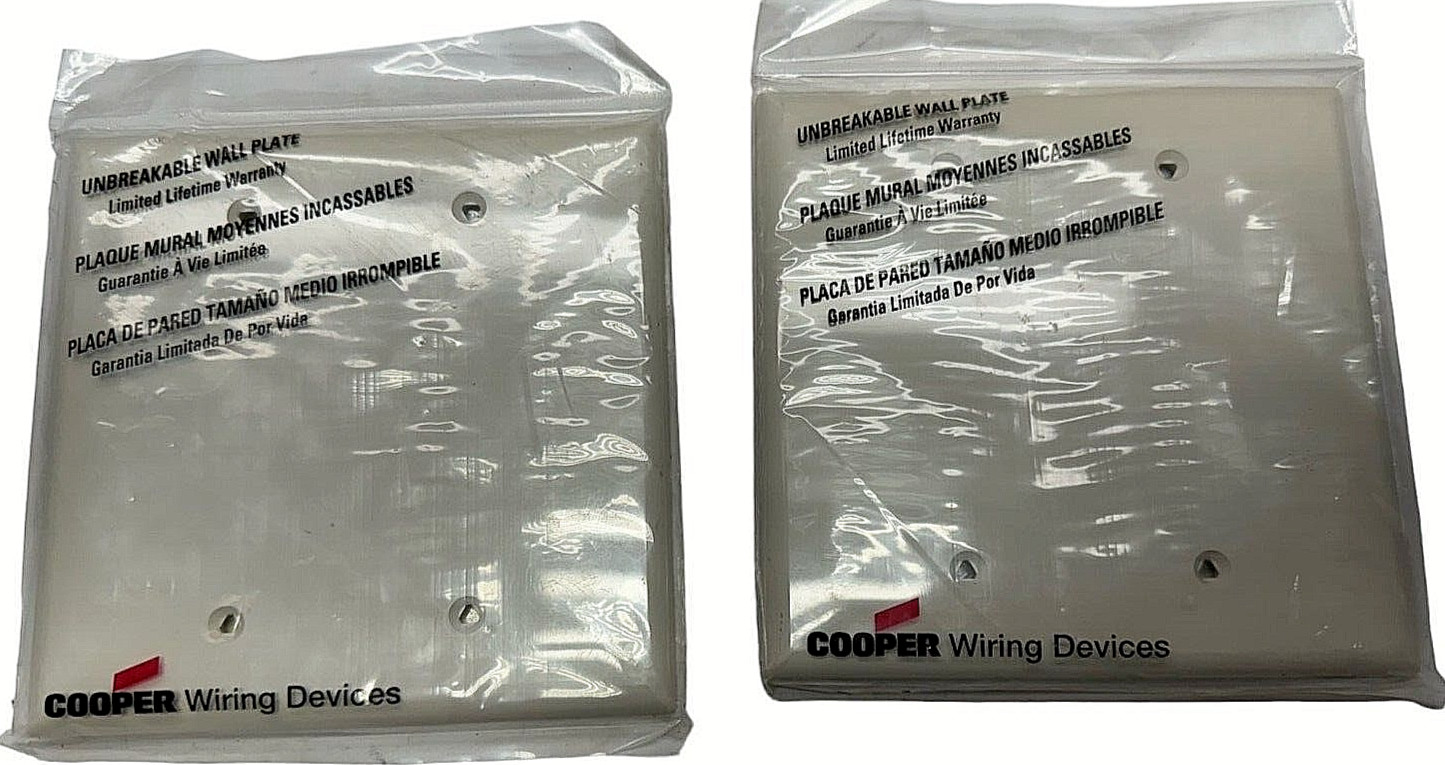 (Lot of 2) Cooper PJ23LA Light Almond Unbreakable Wall Plate *Free Shipping*