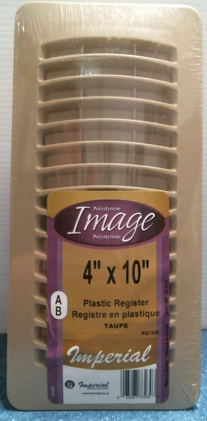 Imperial 4" X 10" Plastic Register, Taupe  (RG1326)  FS