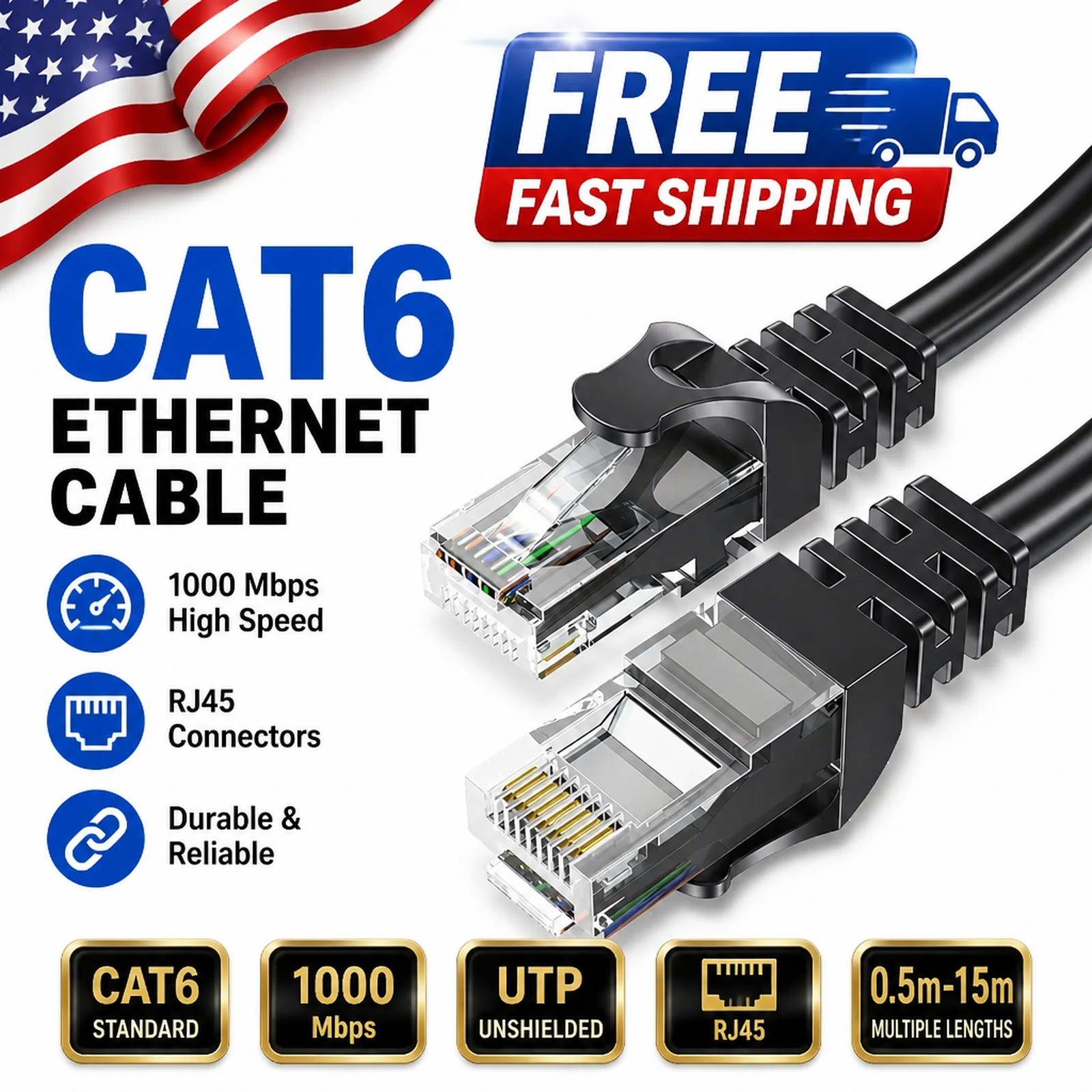 Buy Essager Cat6 Ethernet Cable UTP RJ45 Network Patch Cord for Laptop Router