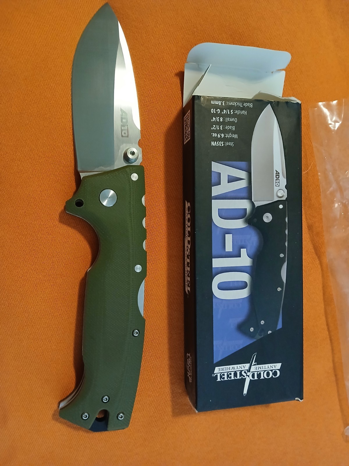 Cold Steel AD-10 S35VN Od Green G-10 Fixed Blade Survival Knife