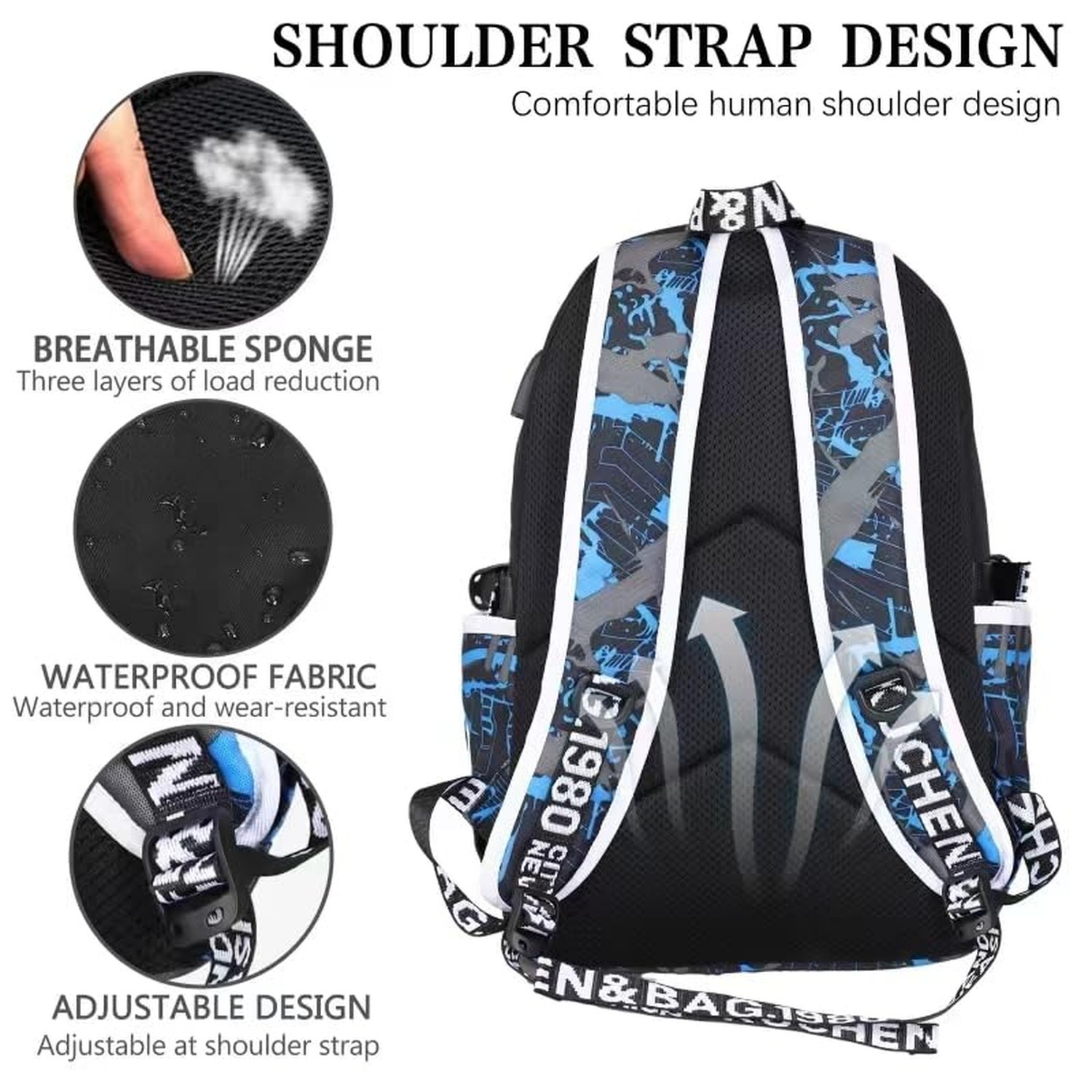 Anime Backpack Luminous Backpack.Cool Backpacks15.6 in Large capacity Laptope...