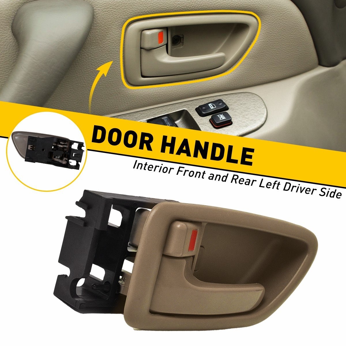 For 01-07 Sequoia 04-06 Tundra Crew Cab Gray Inside Left Driver Door Handle