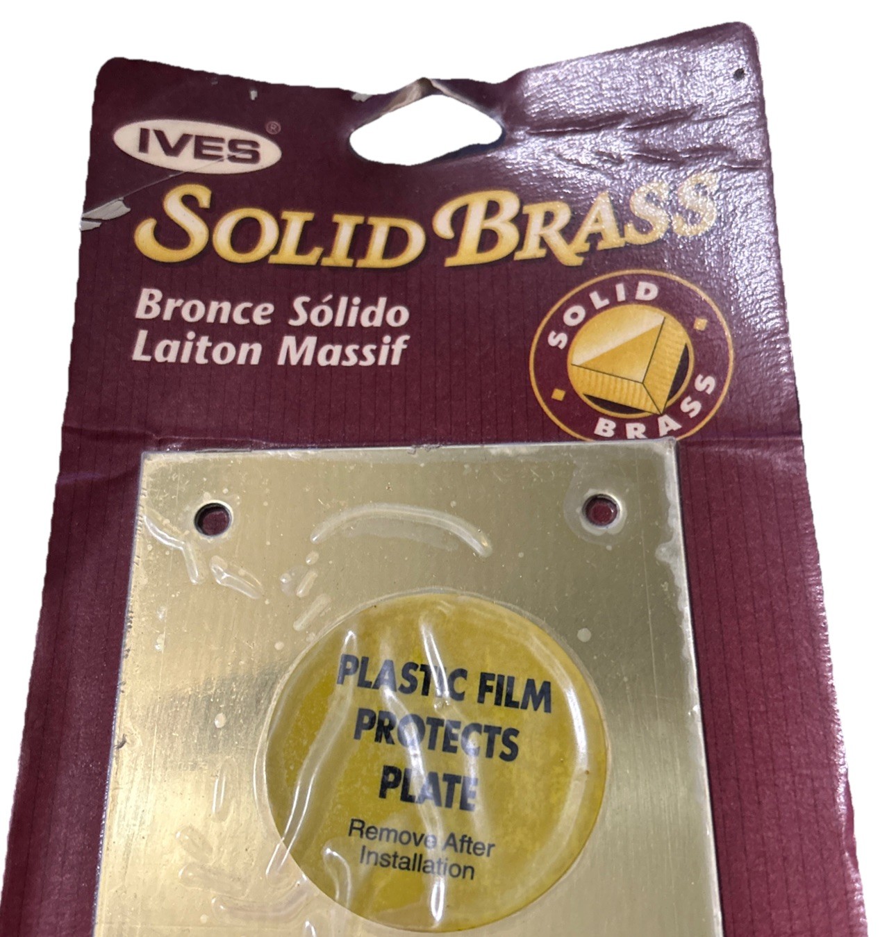 IVES  SOLID BRASS Push Plate 3.5" x 15" Made In USA