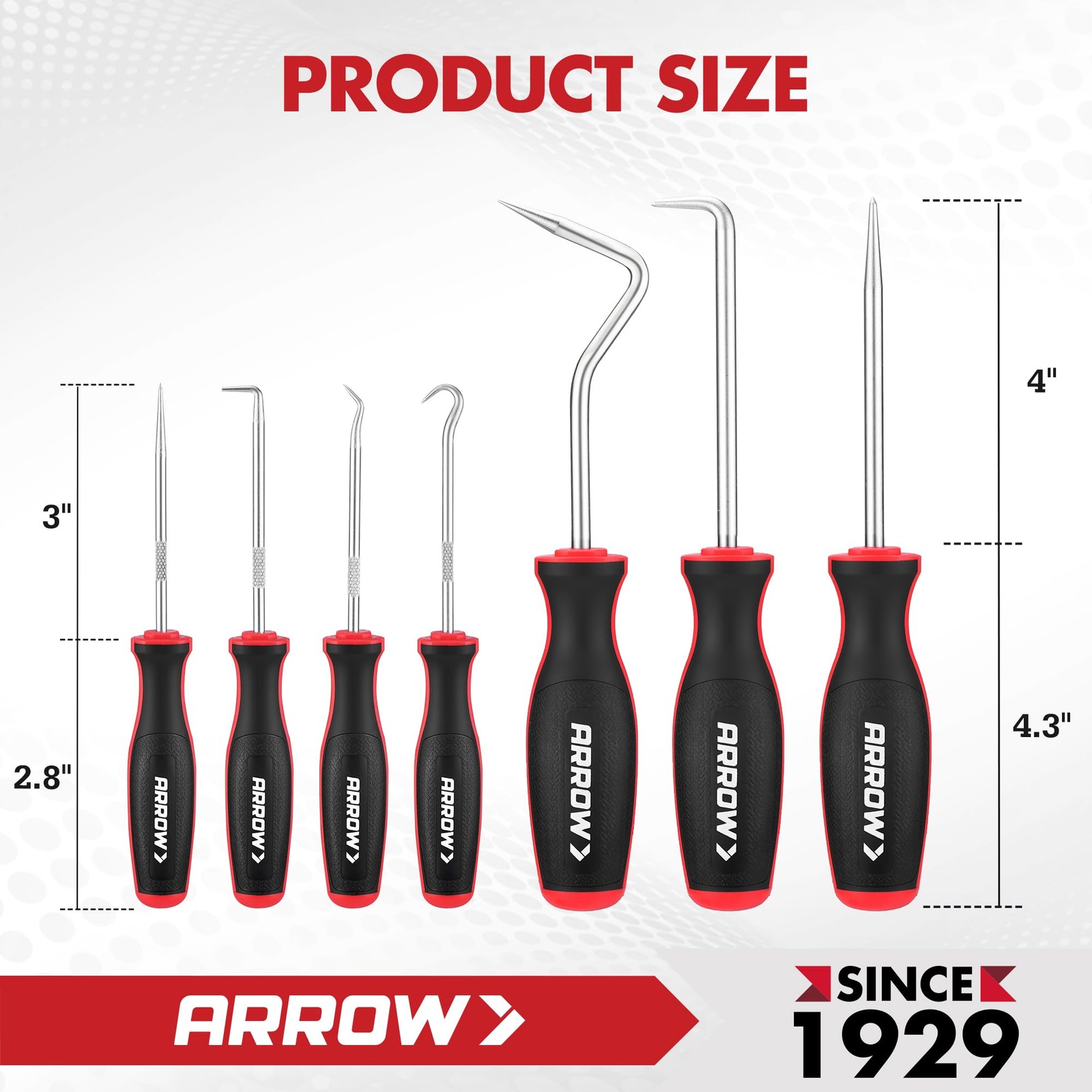 ARROW 7-Piece Hook and Pick Set with Storage Bag, Long & Mini Precision Pick...