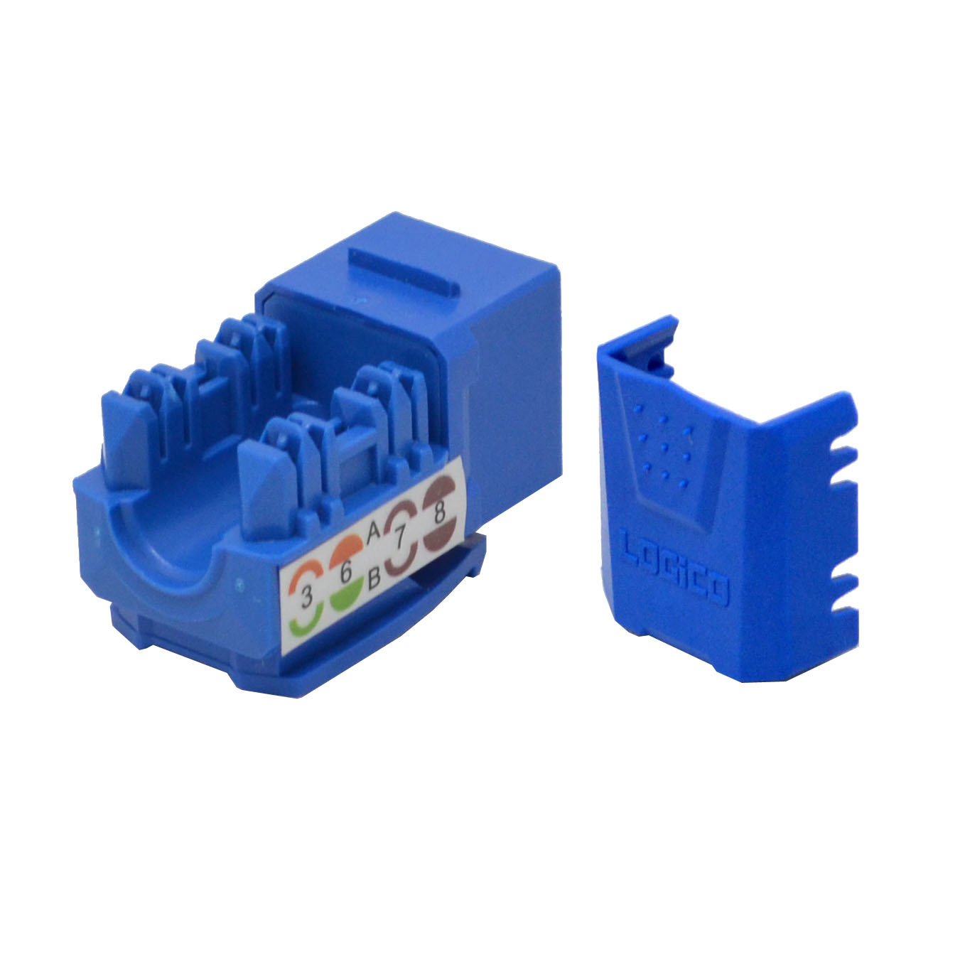 5 pack lot Keystone Jack Cat5e Blue Network Ethernet 110 Punchdown 8P8C