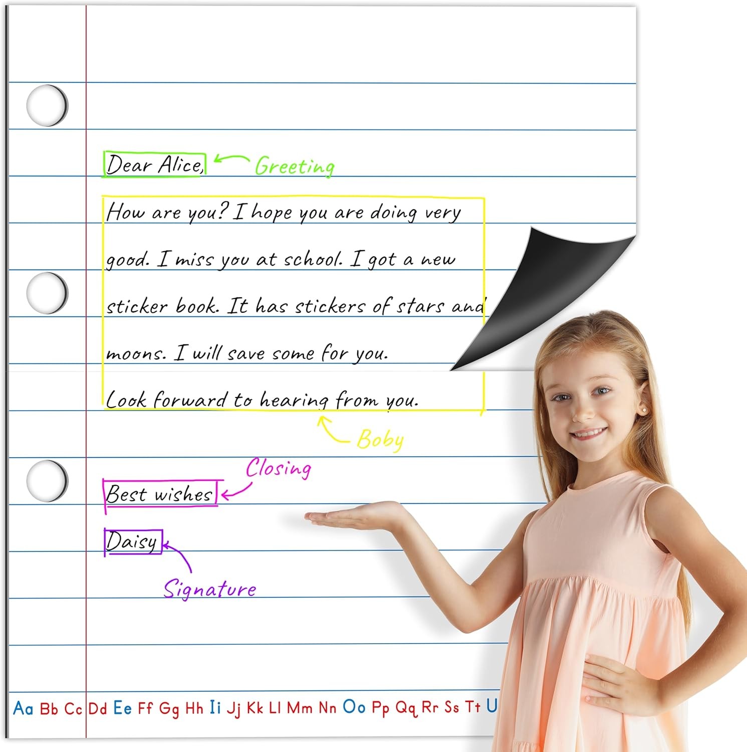 Magnetic Notebook Paper, Erasable & Writable Handwriting Lined Paper Dry