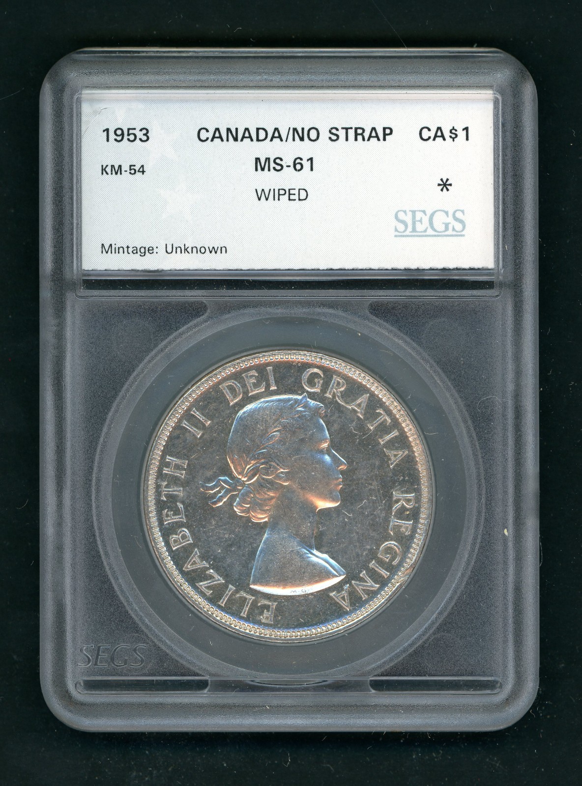 CANADA 1 DOLLAR 1953 SILVER COIN KM # 54 (0.600oz) AS SHOWN