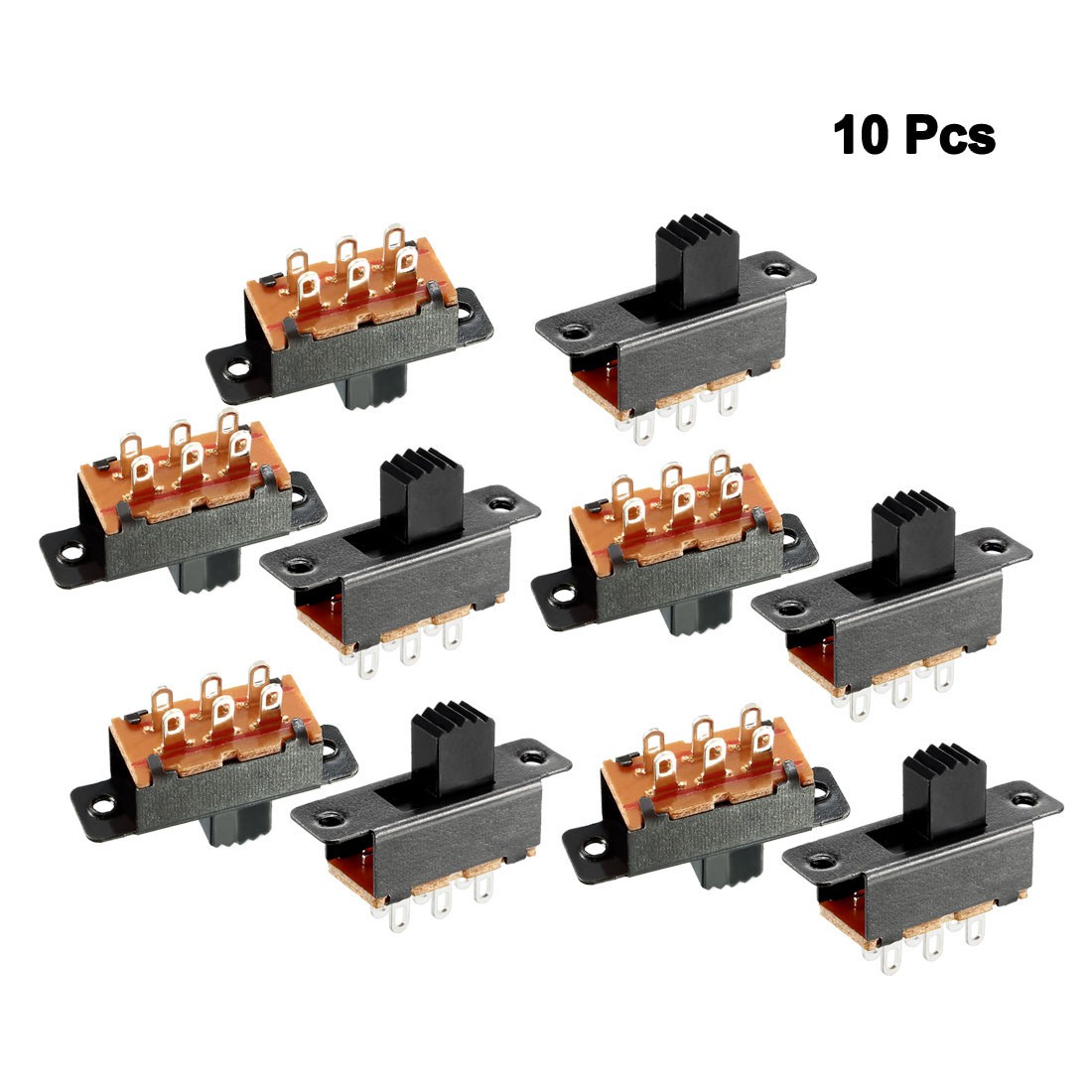 10Pack 6mm Vertical Slide Switch DPDT 2 Position 6 Terminals PCB Panel Latching