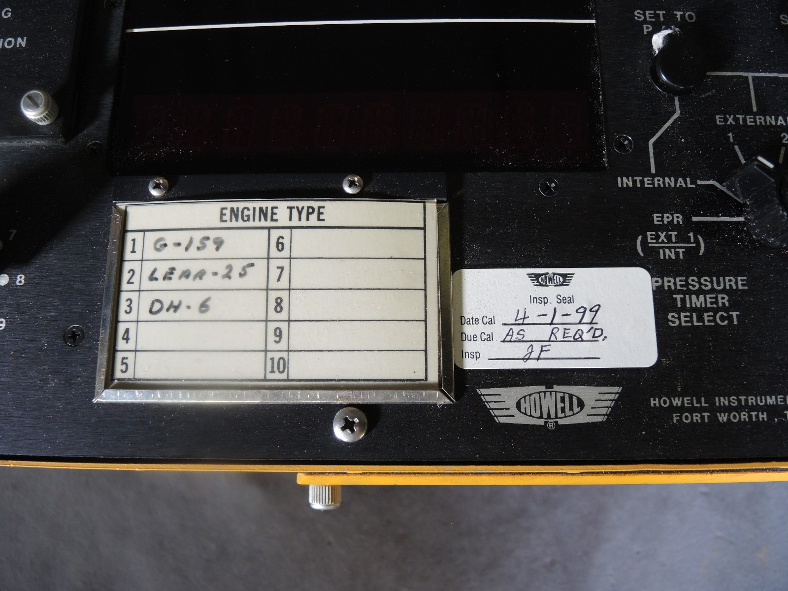 Avionics Howell H337NP-901 Engine Test Set Analyzer G-159 Lear-25 DH-6 Equipment