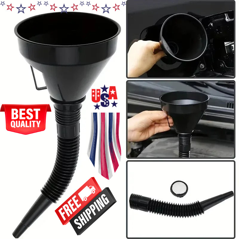 Flexible Large Funnel Oil Water Gas Fuel Spout Funnel for Car Motorcycle Boat