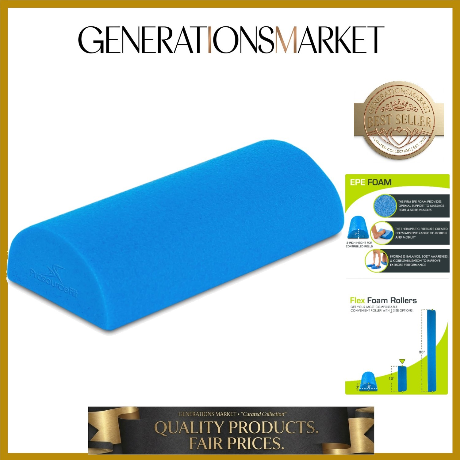 Flex Foam Rollers for Muscle Massage, Physical Therapy, Core & Balance Exerci...