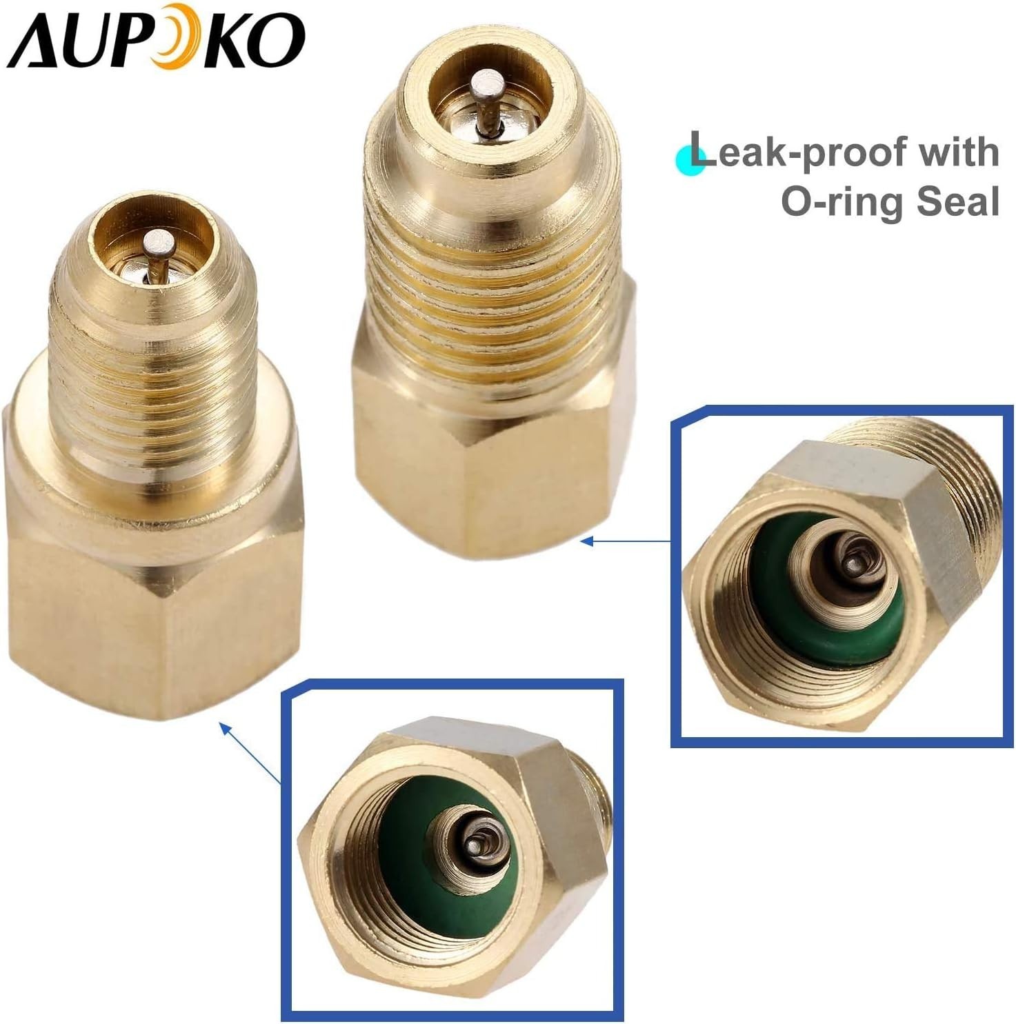 R12 to R134a Adapters, R134A Refrigerant Tank Adapter Kit with Valve Core R