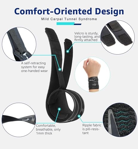 Wrist Brace Wrist Wrap for TFCC Tears, Ultra-thin Compression Black, 1 Pack