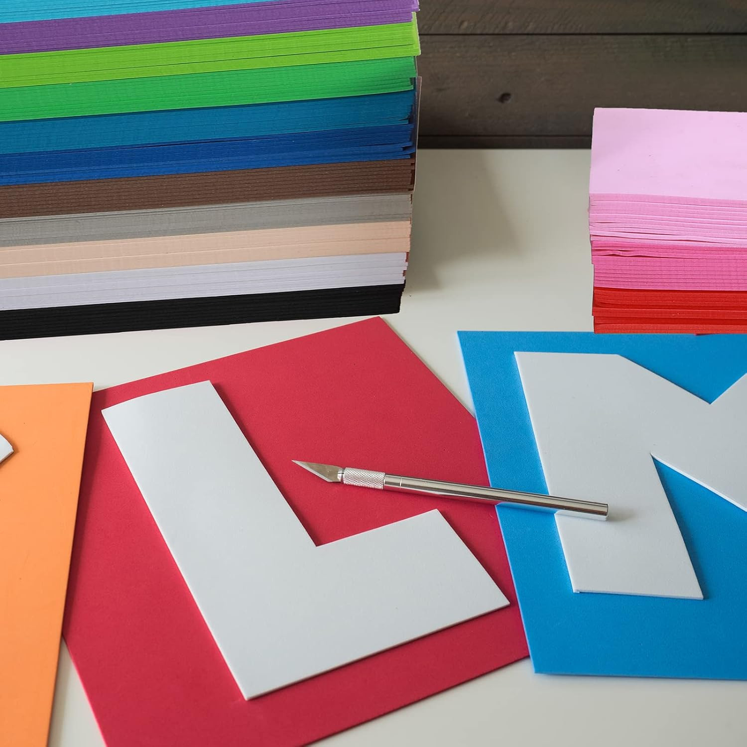 200 Sheets Colorful EVA Foam Sheets Crafts Rainbow Colorful Foam Sheets Assorted