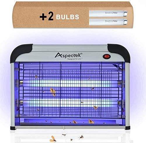 Aspectek Powerful 20W Electronic Indoor Insect Killer, Bug and Fly Zapper, Bulbs