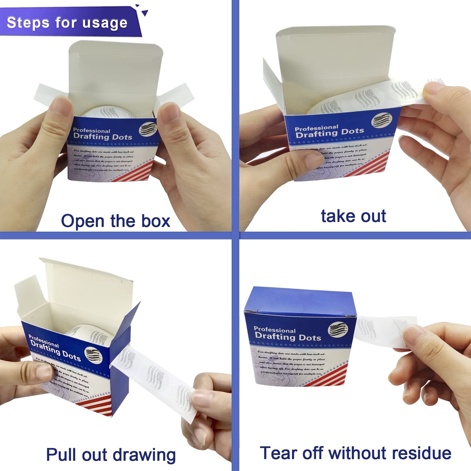 EDSRDRUS 1 Pack Drafting Dots 7/8” Diameter, Low Tack, Easy Removal, Pre-C