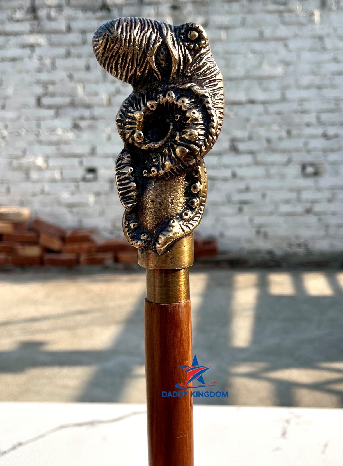Antique Style Octopus Head Handle Victorian Walking Stick Wood Cane gift