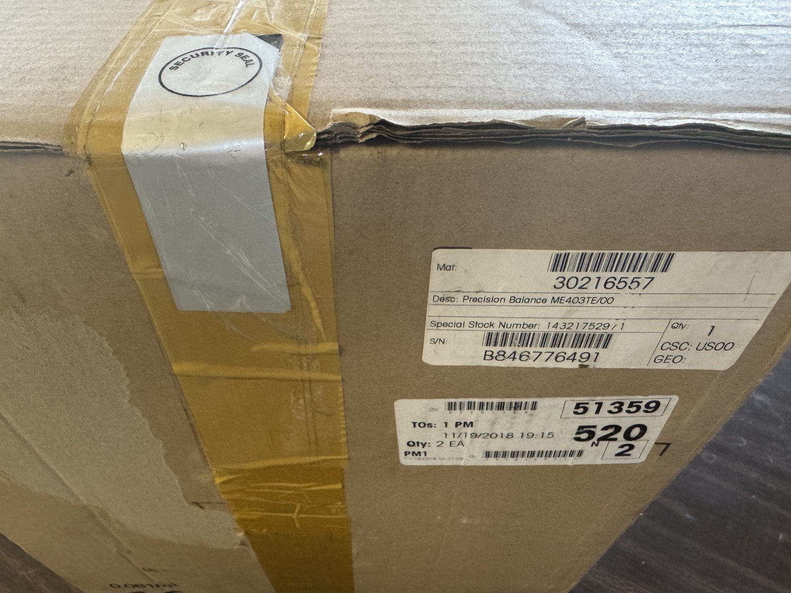 New OEM Sealed Mettler Toledo Precision Balance 420g X 1mg ME403TE/00 30216557