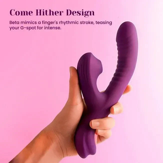 Beta Rabbit G-Spot Come-Hither Vibrator – Suction Clit Stimulator, Silicone