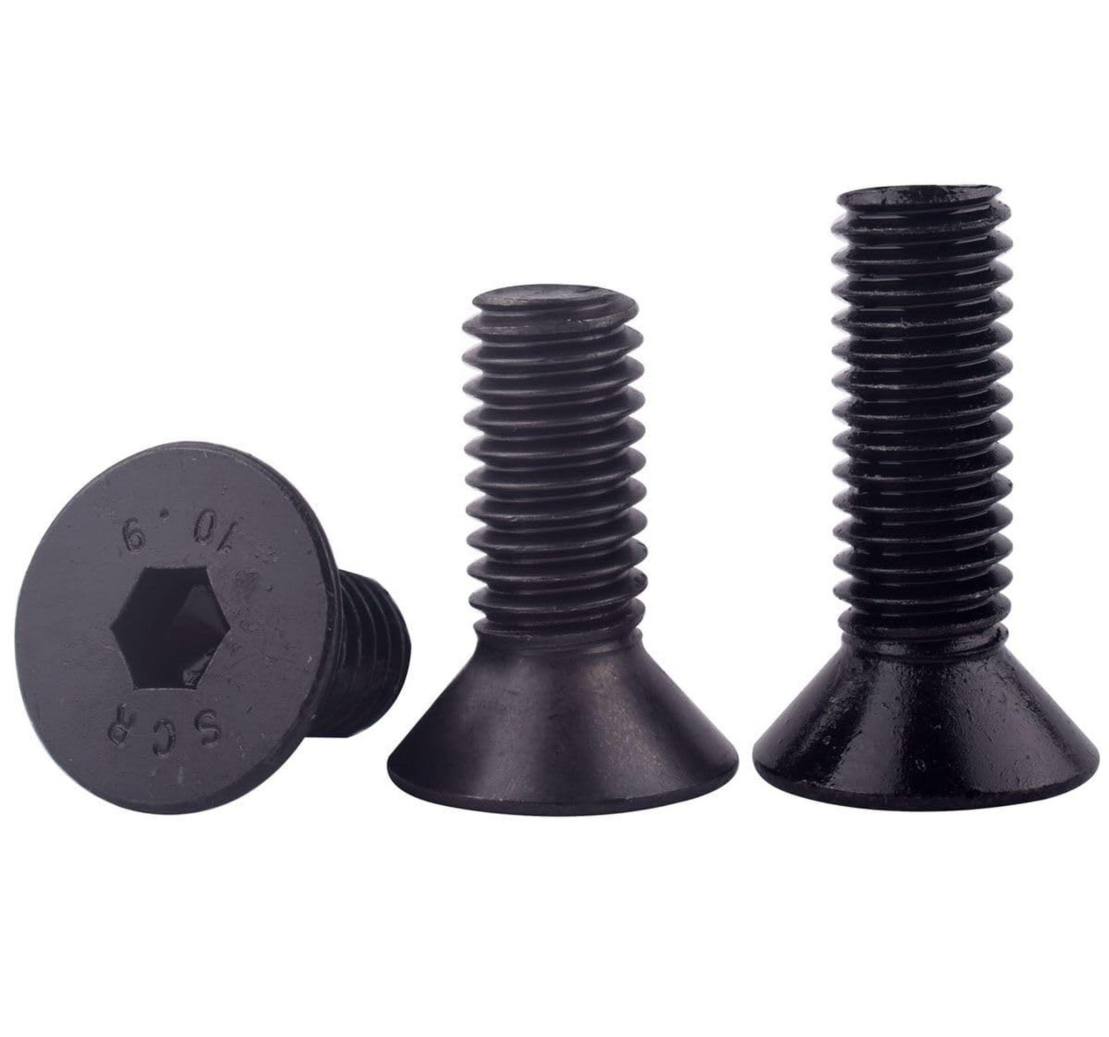 M6-1.0 x 10mm Flat Countersunk Head Screws Socket Cap, Grade 10.9 Black Oxide...