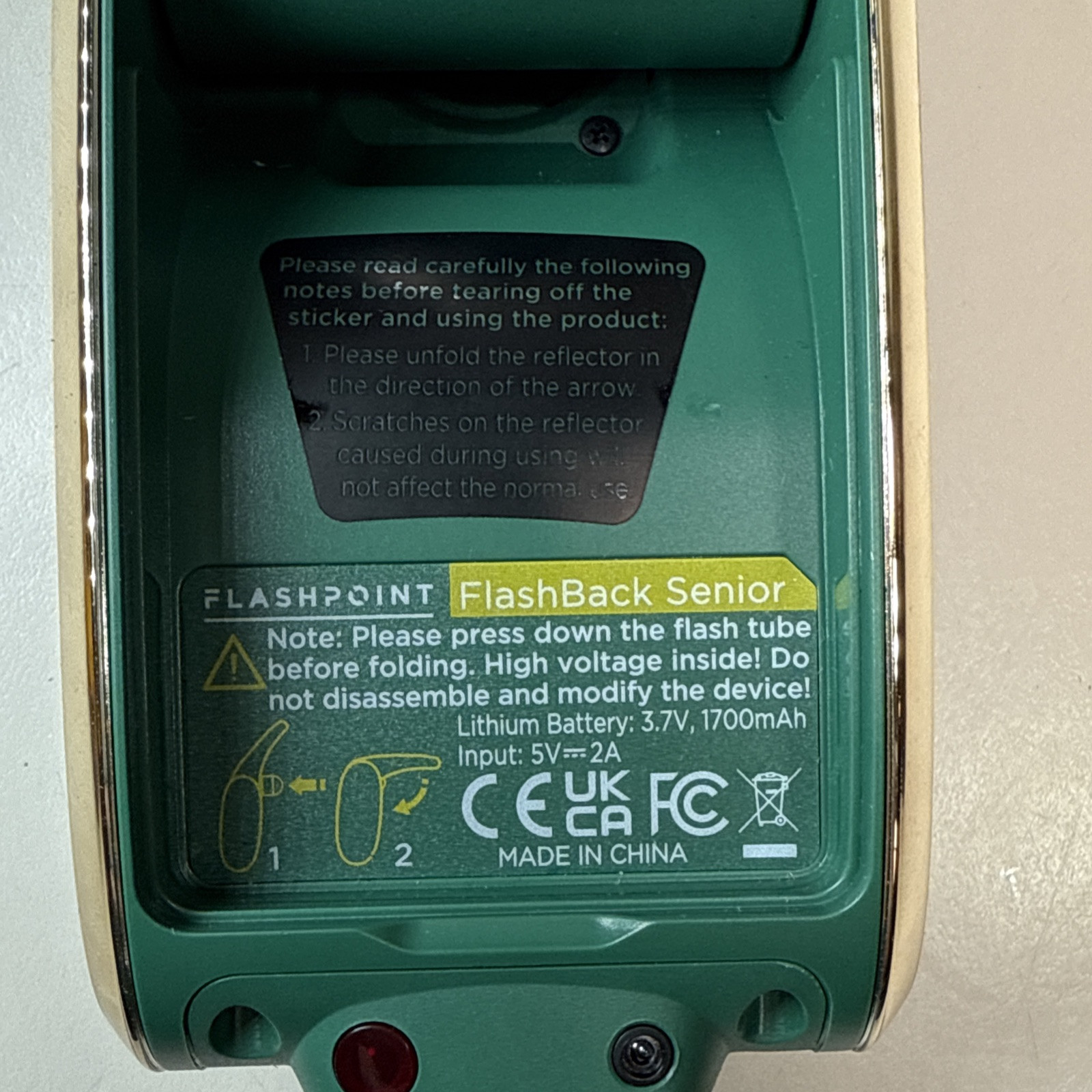 Flashpoint FlashBack Senior On-Camera Flash, Green. Tested