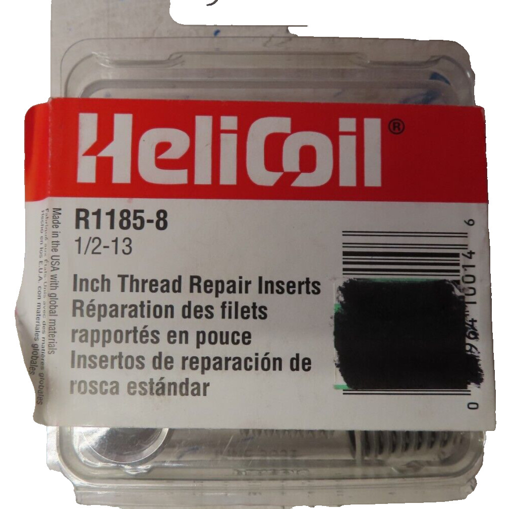 Helicoil 1/2-13 Thread Repair Inserts. Stainless Steel   Pk.of 6  #R1185-8  NEW