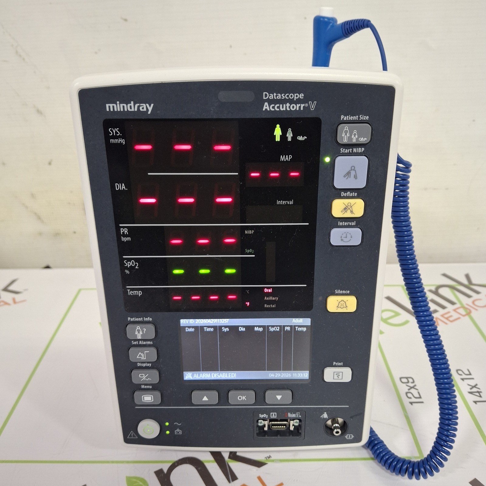 Mindray Datascope Accutorr V Vital Signs Monitor