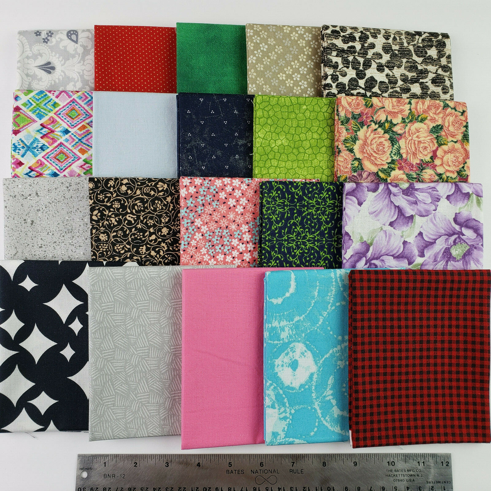 20 Fat Quarters 100% Cotton Fabric Quilting Sewing Crafts Multi Colors/Prints