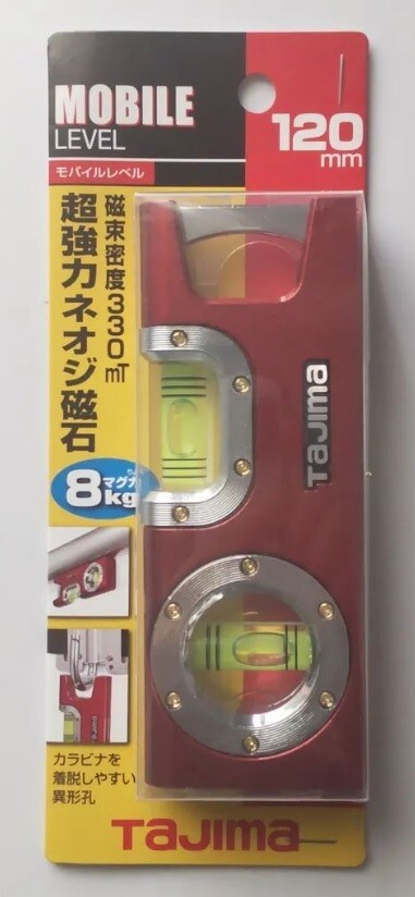 TAJIMA  MOBILE LEVEL RED WITH MAGNET (120x45x18mm)  ML-120