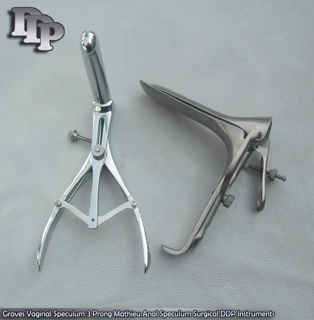 Graves Vaginal Speculum(Medium)+3 Prong Mathieu Anal Speculum Instruments