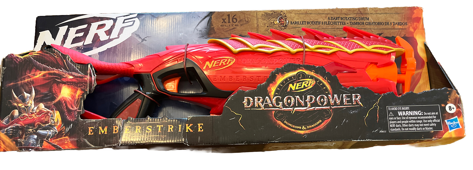 Nerf DragonPower Emberstrike 8-dart Rotating Drum With Pump Action Priming