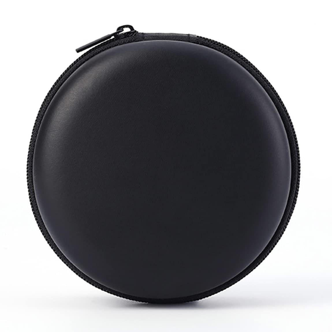 Earphone Case MAS CARNEY Headphone Earbud Hard Protective Round, Black
