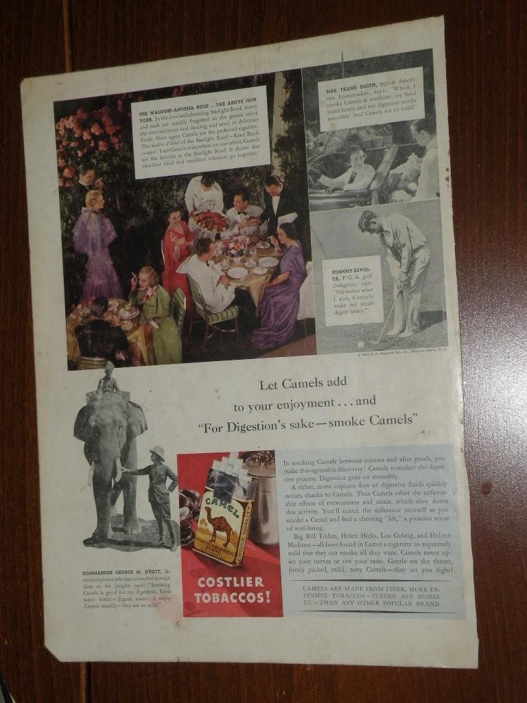 Magazine Ad* - 1936 - Camel Cigarettes - Waldorf-Astoria